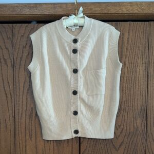 Heyday Beige Cardigan with Black Buttons